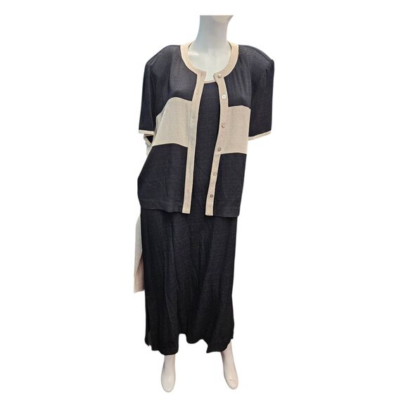 Allison-Che Dress and Jacket Set Black and Cream Womens size 16 NEW WITH TAGS - Picture 1 of 8